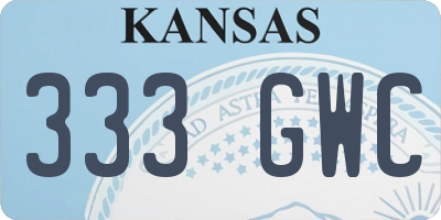 KS license plate 333GWC