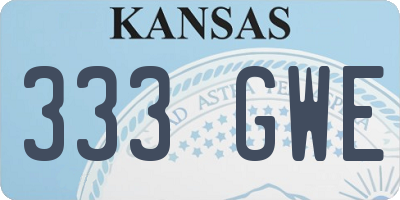 KS license plate 333GWE