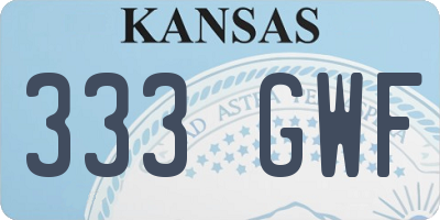 KS license plate 333GWF