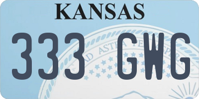 KS license plate 333GWG