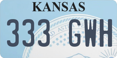 KS license plate 333GWH