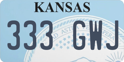 KS license plate 333GWJ