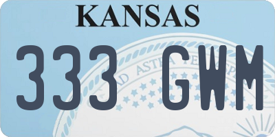 KS license plate 333GWM