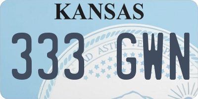 KS license plate 333GWN