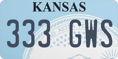 KS license plate 333GWS