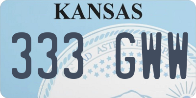 KS license plate 333GWW