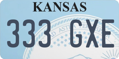 KS license plate 333GXE