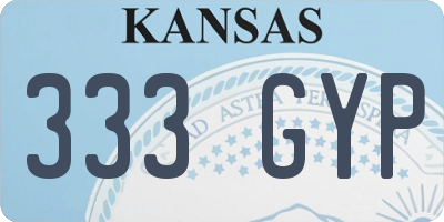 KS license plate 333GYP
