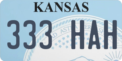 KS license plate 333HAH