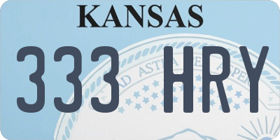 KS license plate 333HRY