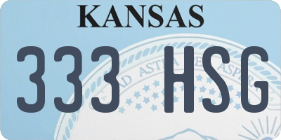KS license plate 333HSG