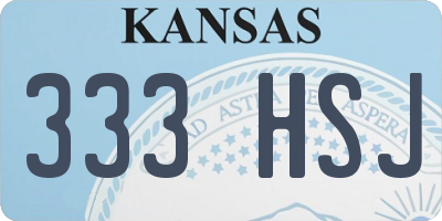 KS license plate 333HSJ