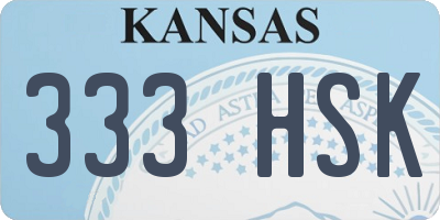 KS license plate 333HSK