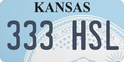 KS license plate 333HSL