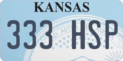 KS license plate 333HSP