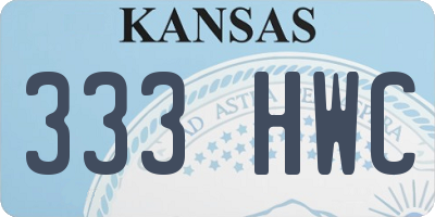 KS license plate 333HWC
