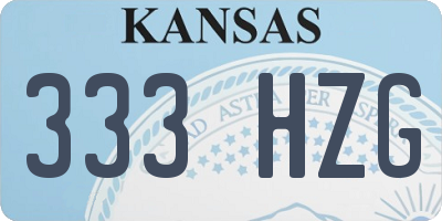 KS license plate 333HZG