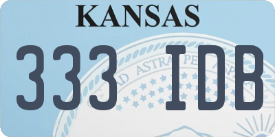 KS license plate 333IDB
