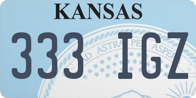 KS license plate 333IGZ
