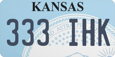 KS license plate 333IHK