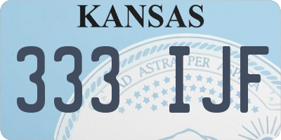 KS license plate 333IJF