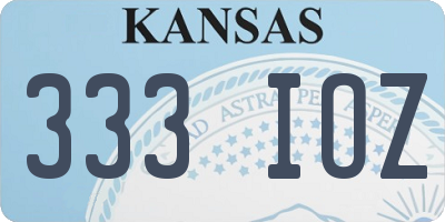 KS license plate 333IOZ