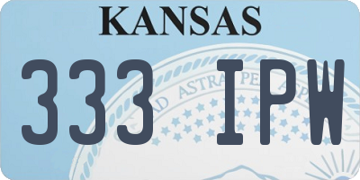 KS license plate 333IPW