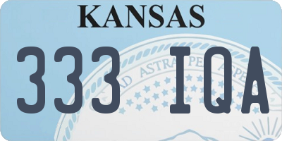 KS license plate 333IQA