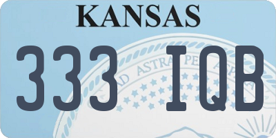 KS license plate 333IQB