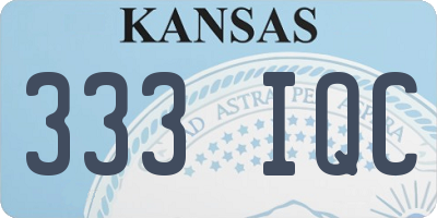 KS license plate 333IQC