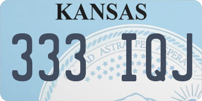 KS license plate 333IQJ