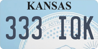 KS license plate 333IQK