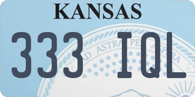 KS license plate 333IQL