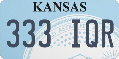KS license plate 333IQR