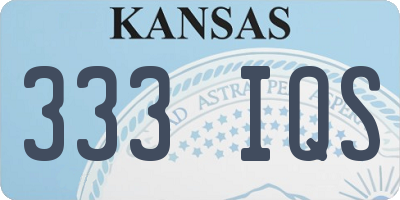 KS license plate 333IQS