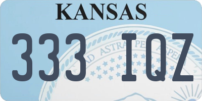 KS license plate 333IQZ