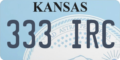 KS license plate 333IRC