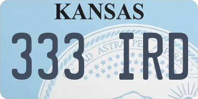 KS license plate 333IRD