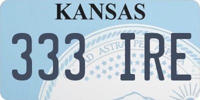 KS license plate 333IRE