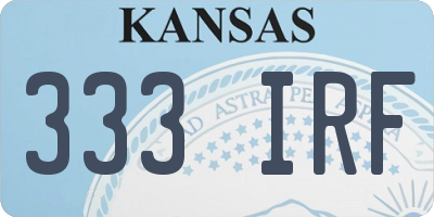 KS license plate 333IRF