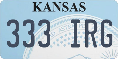 KS license plate 333IRG