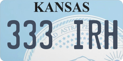 KS license plate 333IRH