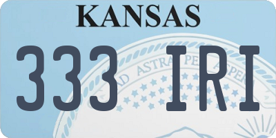 KS license plate 333IRI
