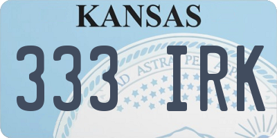 KS license plate 333IRK