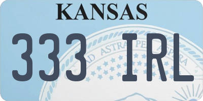KS license plate 333IRL