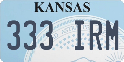 KS license plate 333IRM