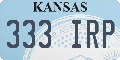 KS license plate 333IRP