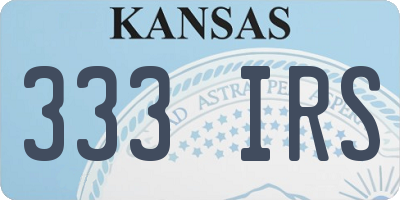 KS license plate 333IRS