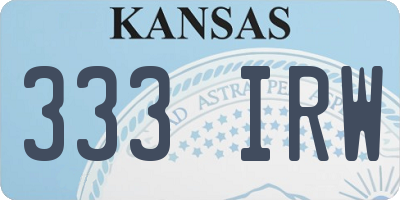 KS license plate 333IRW