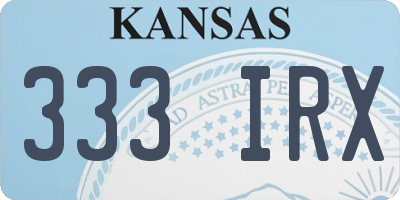 KS license plate 333IRX